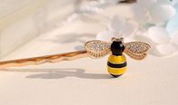 Śliczny stop srebra Pszczoła klip pszczół różowy i żółty dla dzieci pszczelarzy