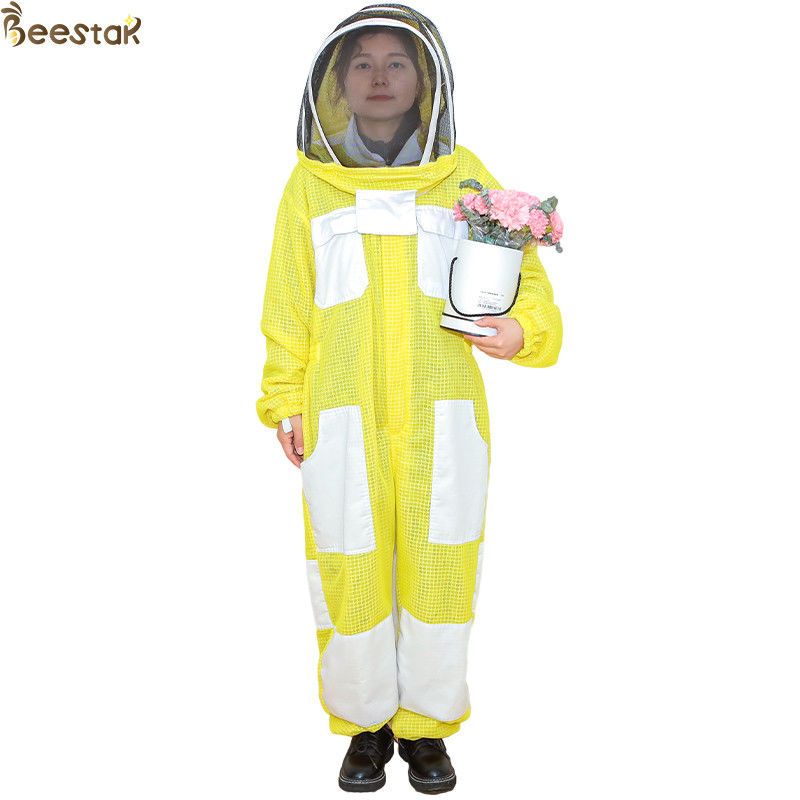 3-warstwowe żółte stroje pszczelarskie Wentylowana kurtka pszczela Apicultura Beekeeping Suit
