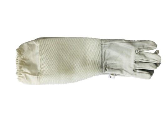 Białe wentylowane rękawiczki dla pszczelarzy Białe rękawiczki z owczej skóry z białym miękkim wentylowanym mankietem
