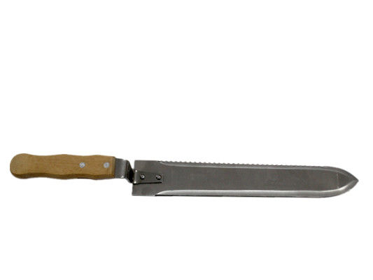 kupować 40 cm wytrzymały nóż do odsklepiania miodu ze stali nierdzewnej z zakrzywioną i prostą stroną produkcja online
