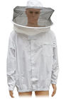 Okrągła welonowa biała kurtka pszczółka z okrągłym kapeluszem odzieży ochronnej pszczelarstwa